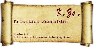 Krisztics Zseraldin névjegykártya